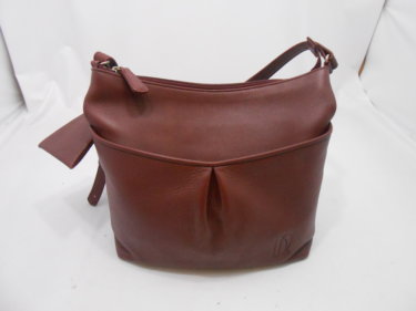 ショルダーレザーバッグ　皮革 色染め直し